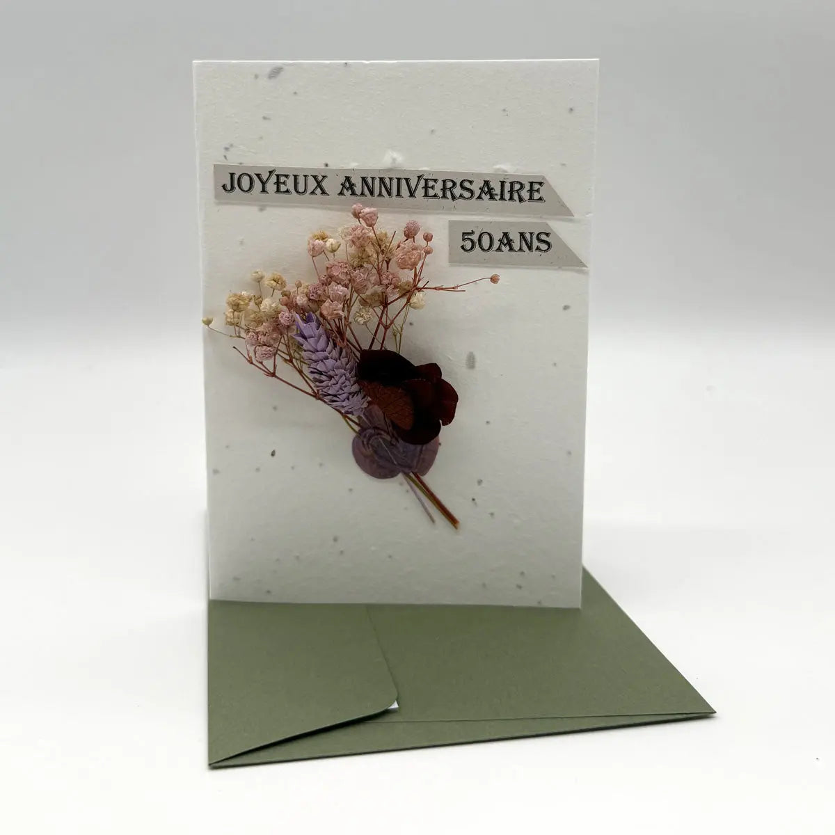 Cartes anniversaire avec fleurs séchées