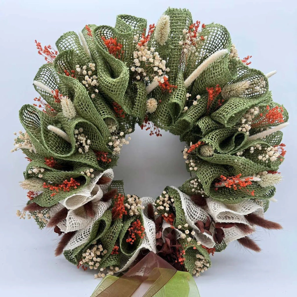 Couronne fleurs séchées ton automne