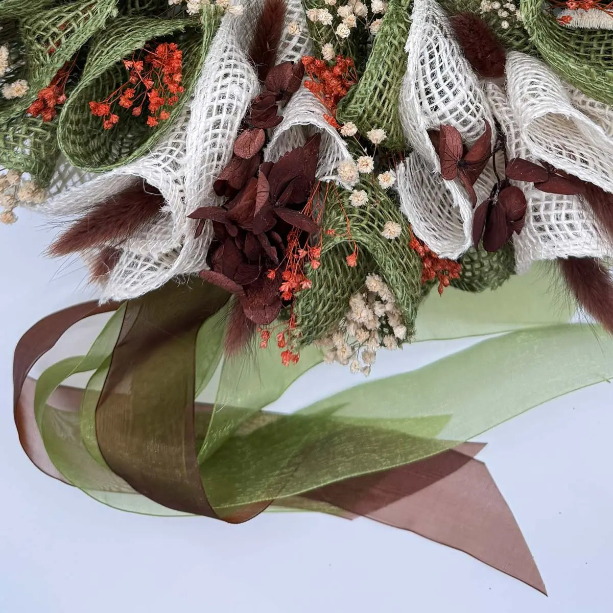 Couronne fleurs séchées ton automne